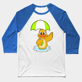 Duck Swimming Umbrella Baseball T-Shirt